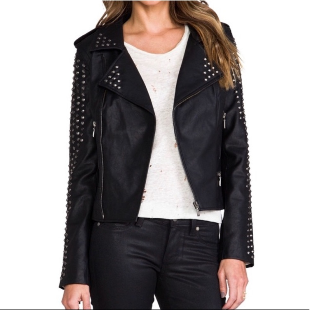 Lovers + Friends Vegan Moto Leather Jacket Vest